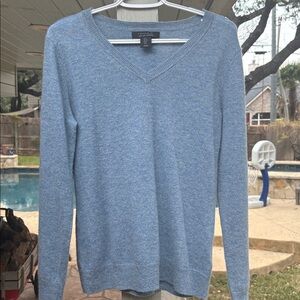 Tahari V-Neck Sweater in Light Blue